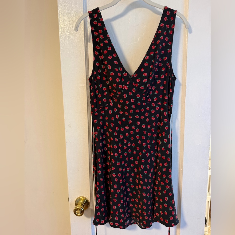 Realisation Par, small, black rose mini dress